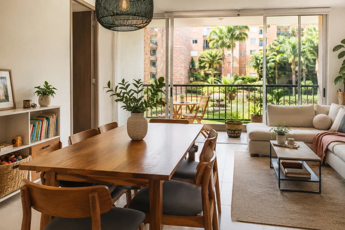 Apartamento familiar en una unidad cerrada de Envigado después del servicio de MimiMaids